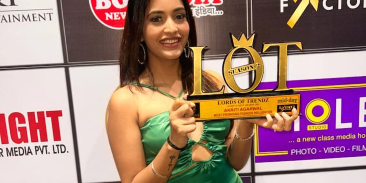 Choti Sardarni Fame Akriti Agarwal At the Lords Of Trendz Midday Awards steals the show by taking home the Most Promising Fashion Influencer