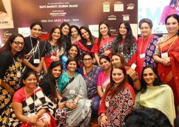 Union Minister Smriti Irani speaks to FLO members on the Future Role of Women in India